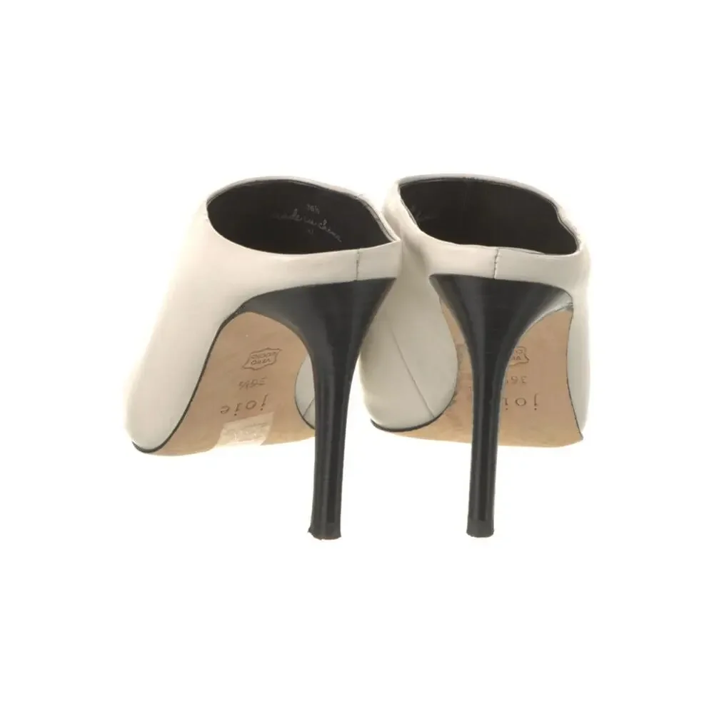 JOIE Aline Ivory Leather Pointed Toe Stiletto Mule Heels Pumps 36.5